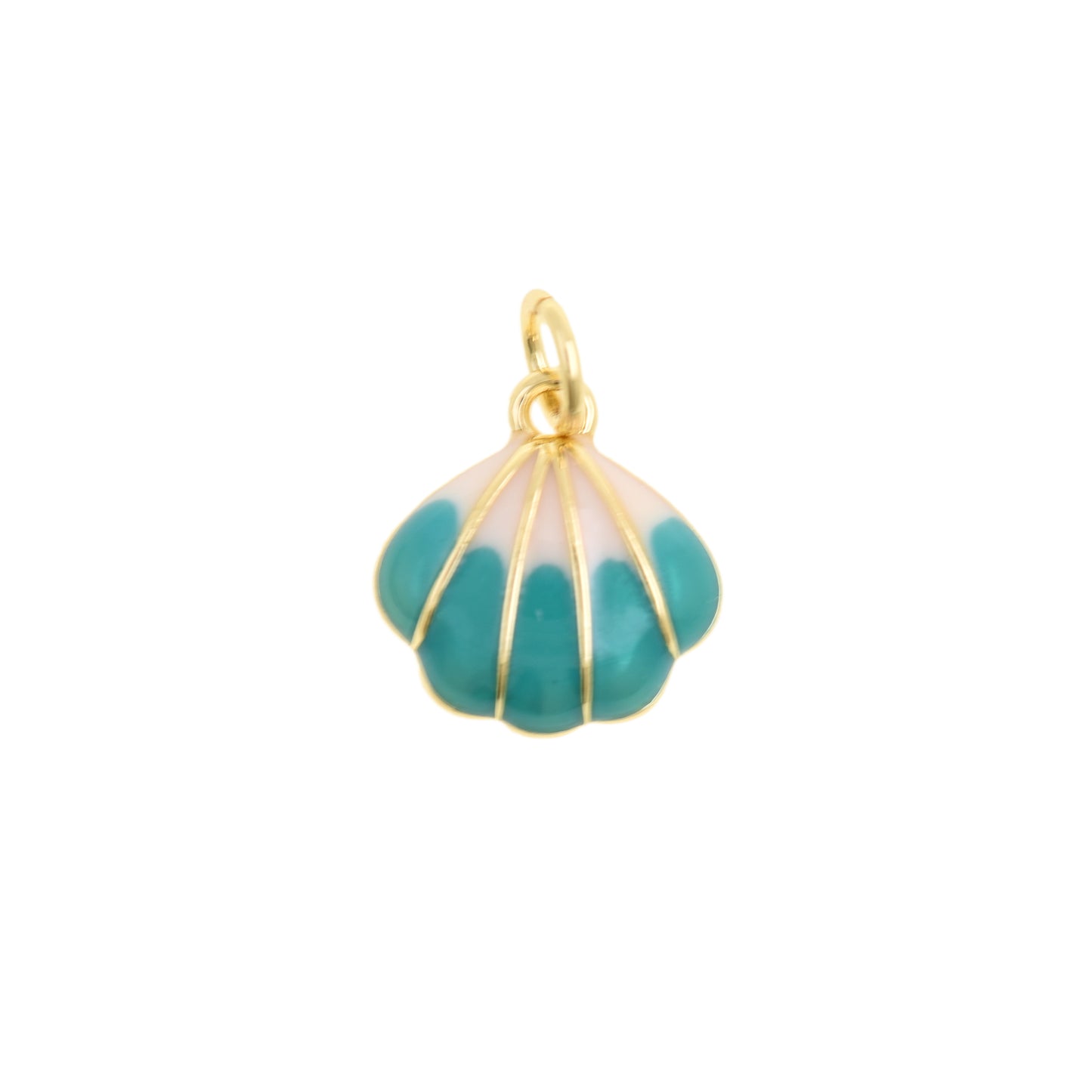 Elegant Blue Gradient Shell Charm Pendant 11.7x12.4mm