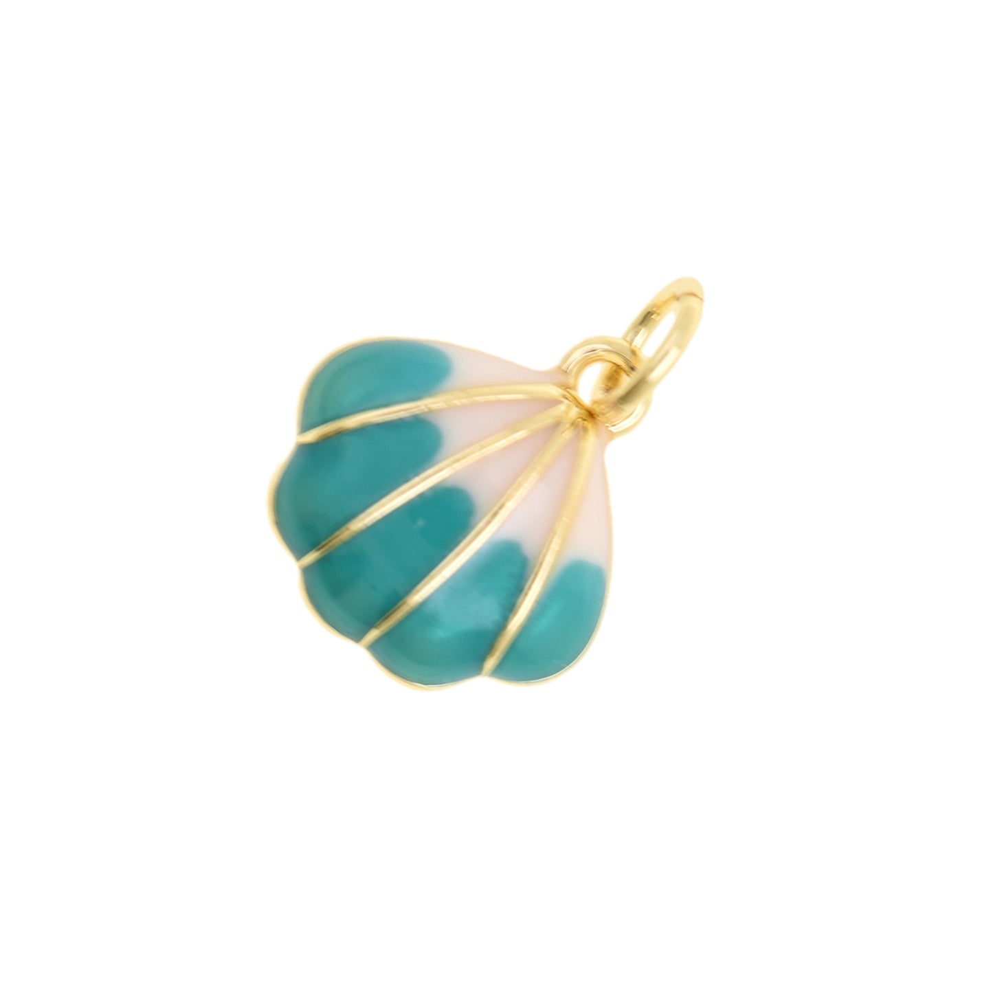 Elegant Blue Gradient Shell Charm Pendant 11.7x12.4mm