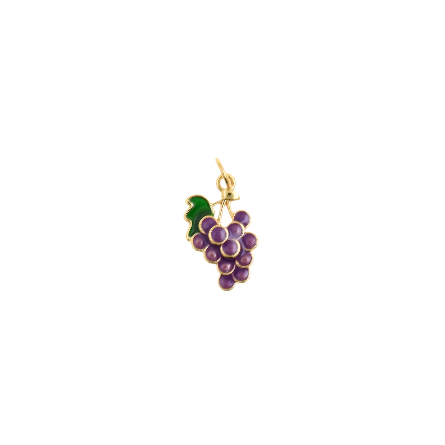 Stunning Purple Grapes Charm with Gold Accents 10.5x17.1mm