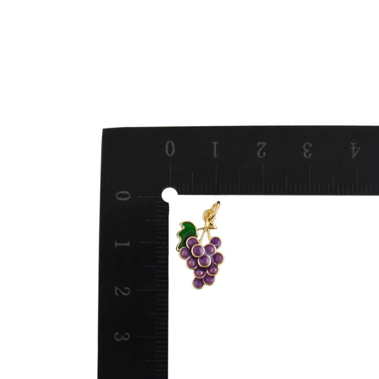 Stunning Purple Grapes Charm with Gold Accents 10.5x17.1mm