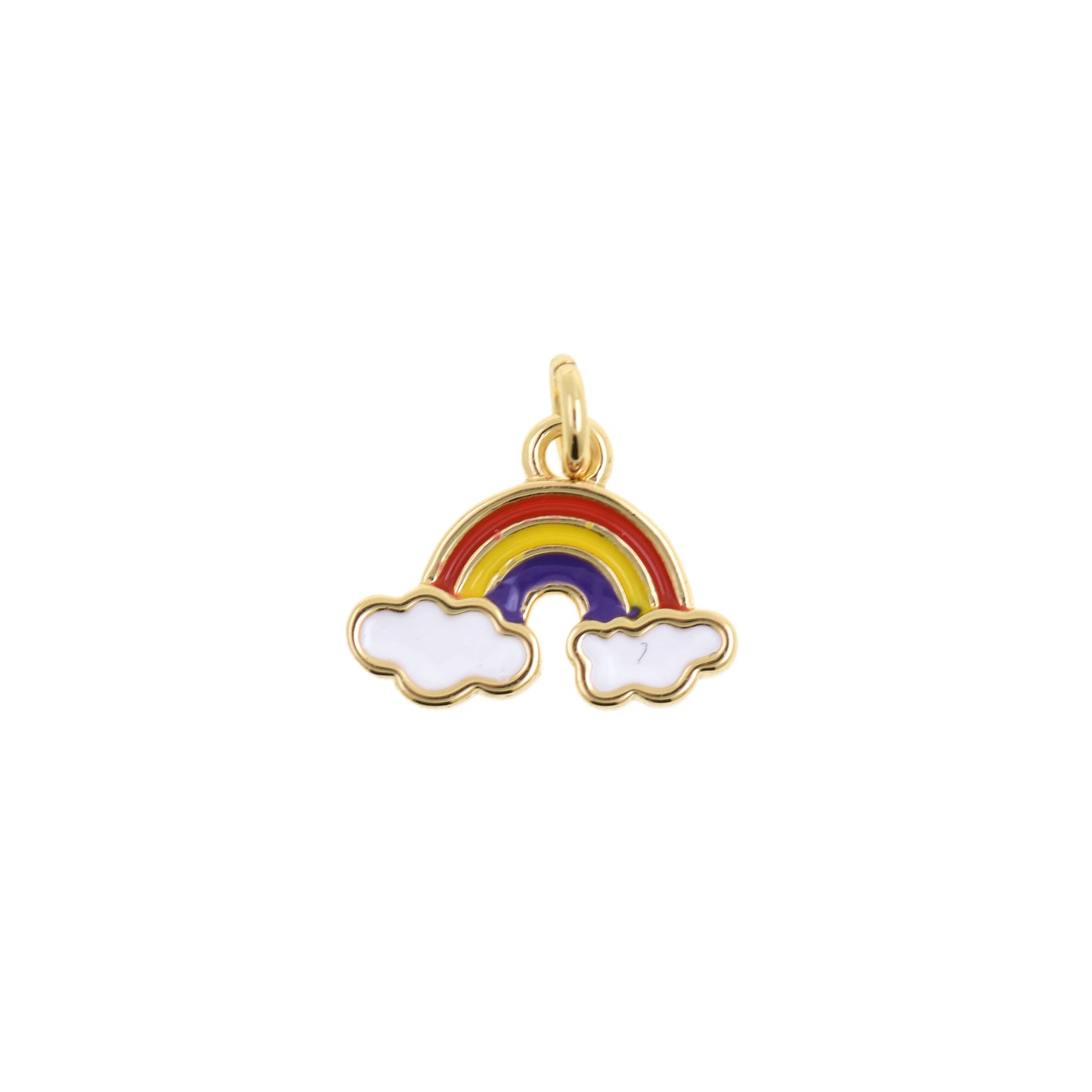 Enchanting Rainbow and Clouds Charm 9.2x12.2mm