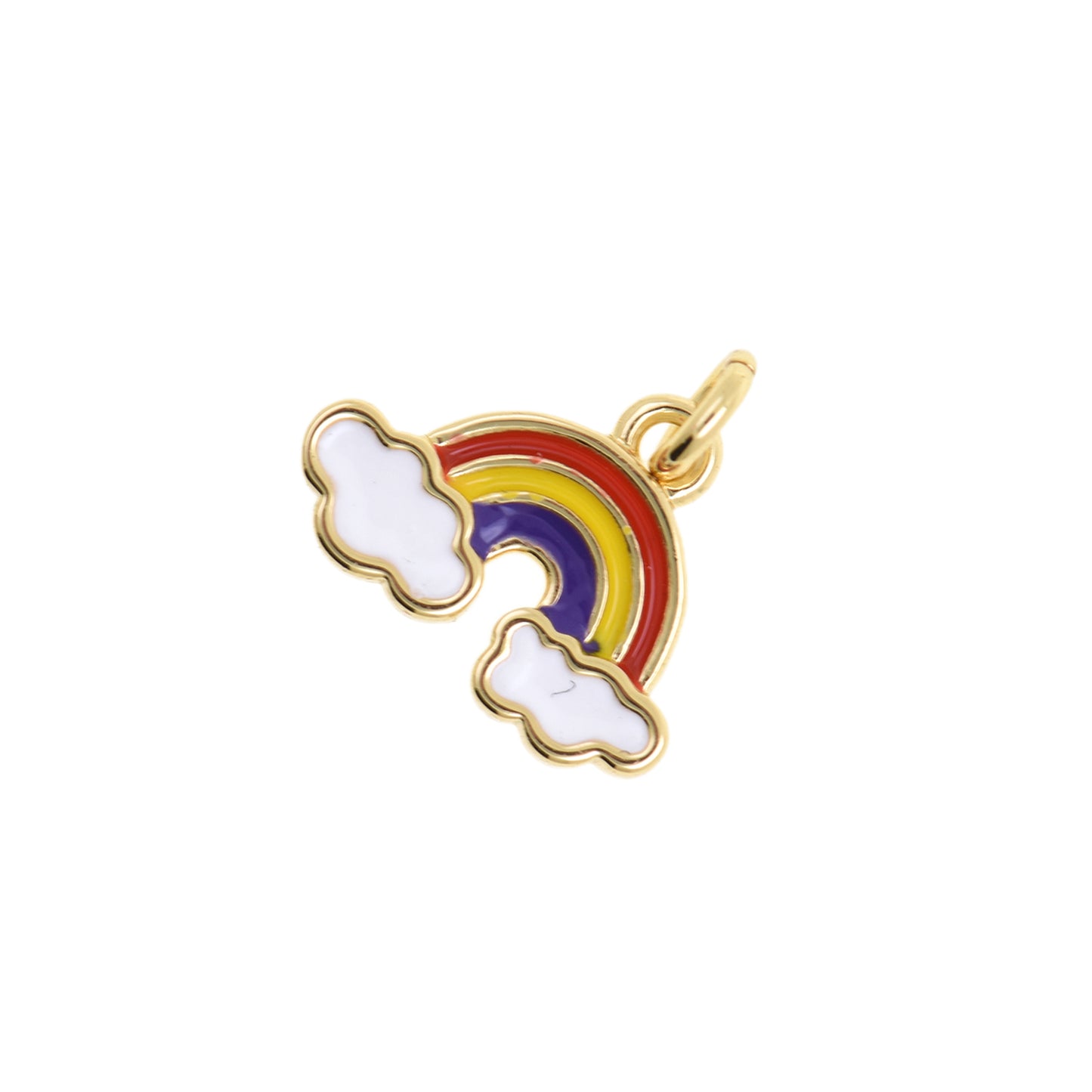 Enchanting Rainbow and Clouds Charm 9.2x12.2mm