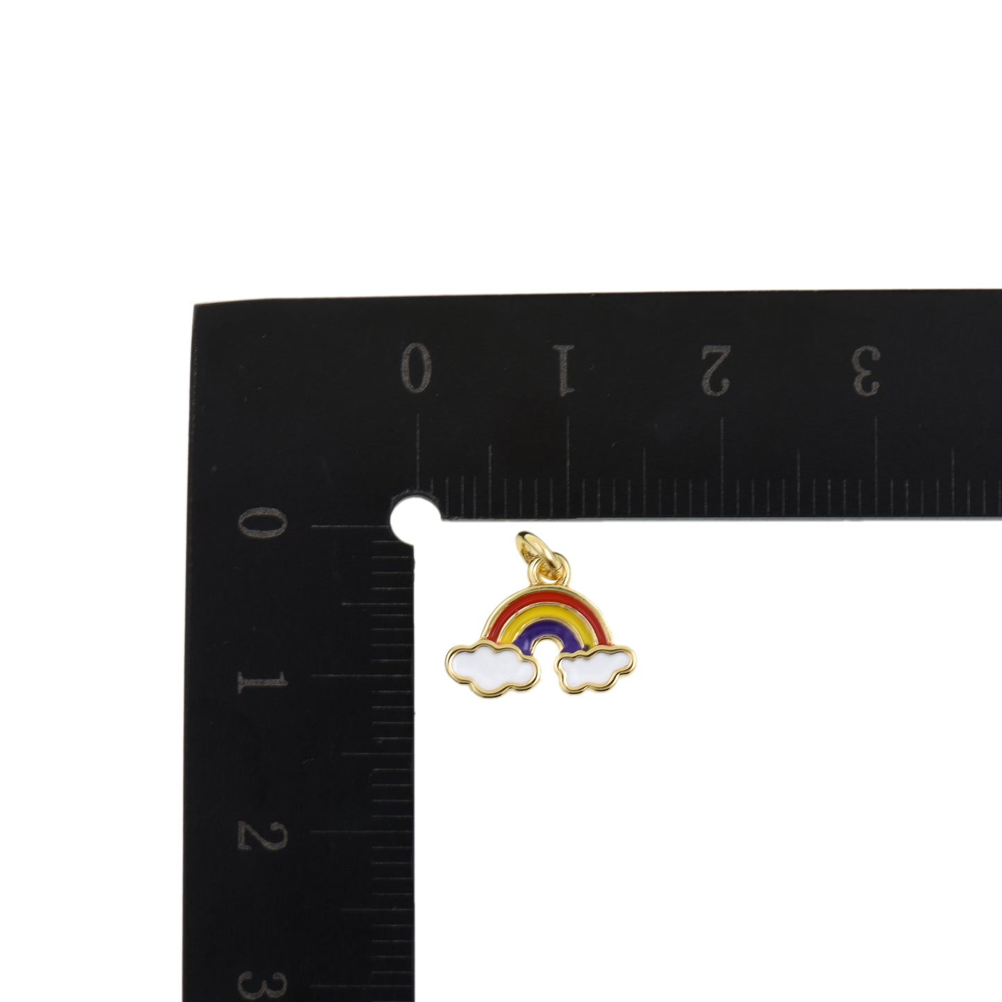 Enchanting Rainbow and Clouds Charm 9.2x12.2mm
