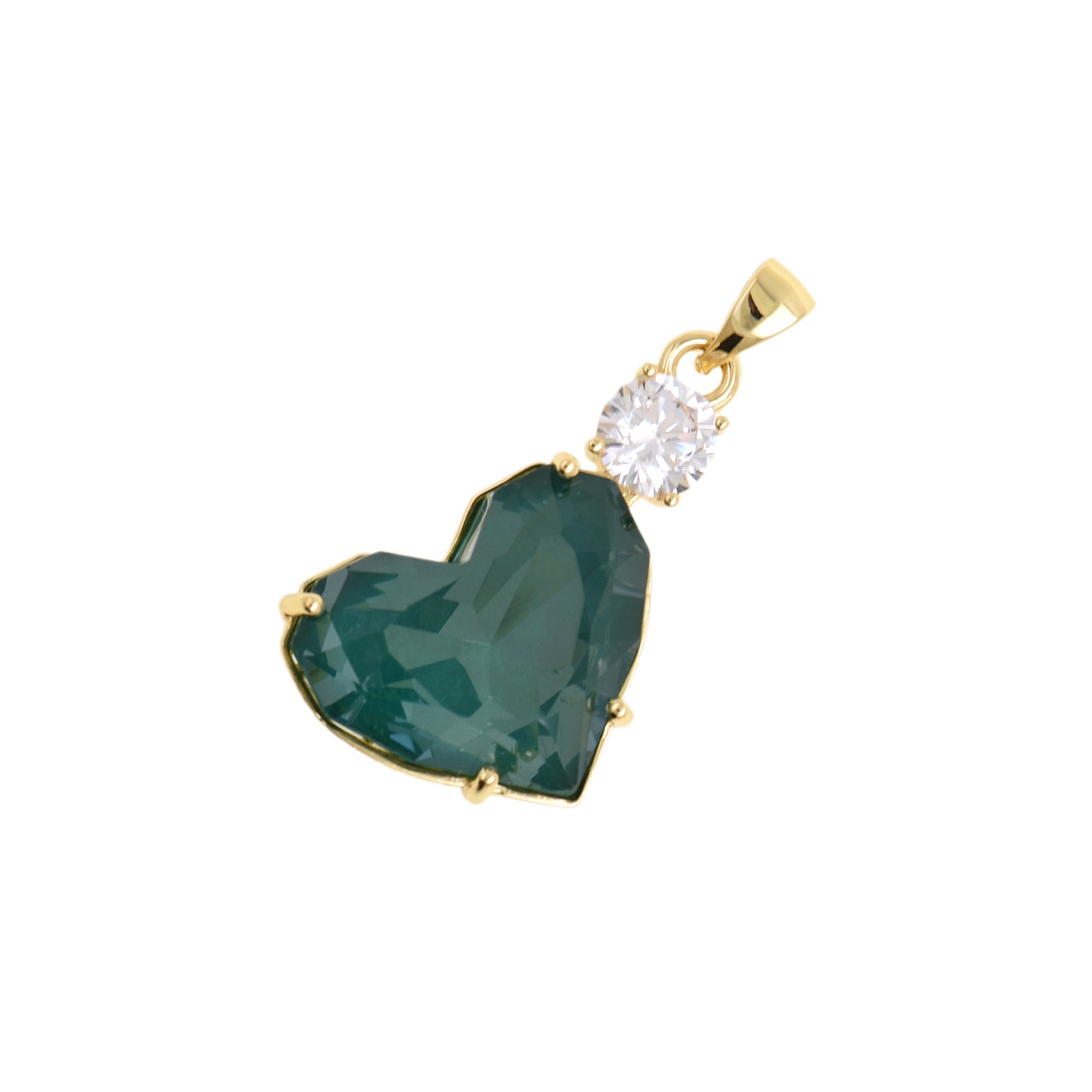 Luxurious Gold-Edged Red Heart Charm 15.7x27.8mm