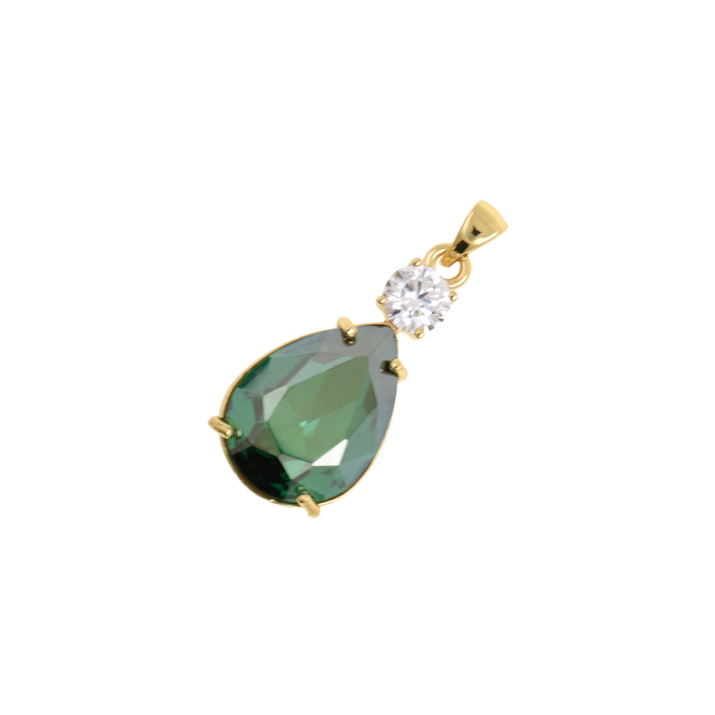 Gorgeous Deep Green Teardrop Necklace Pendant 13.9x28.8mm