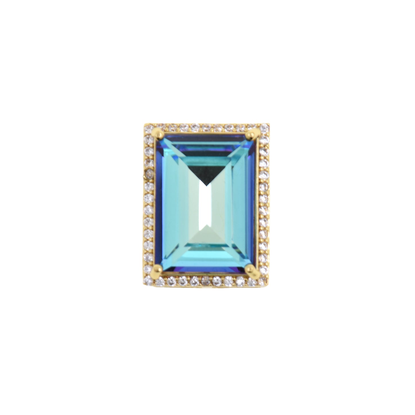 Glamorous Blue Rectangular Pendant 13x16.6mm