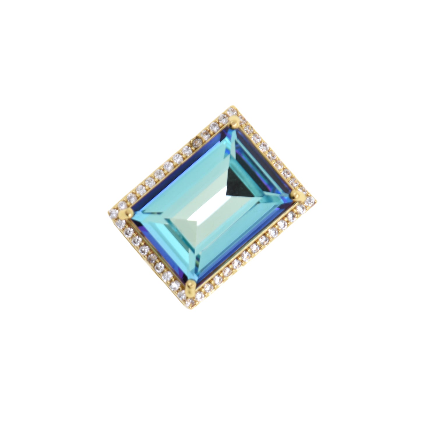 Glamorous Blue Rectangular Pendant 13x16.6mm