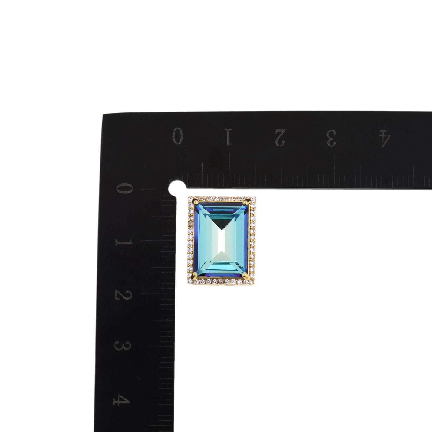 Glamorous Blue Rectangular Pendant 13x16.6mm