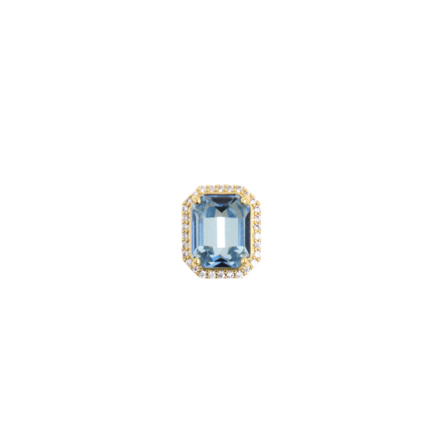 Stunning Blue Square Pendant with Gemstone Border 12.7x16.4mm
