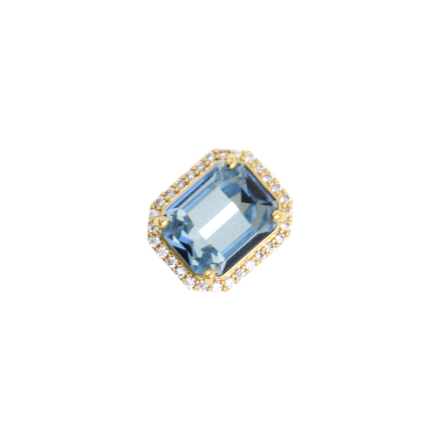 Stunning Blue Square Pendant with Gemstone Border 12.7x16.4mm