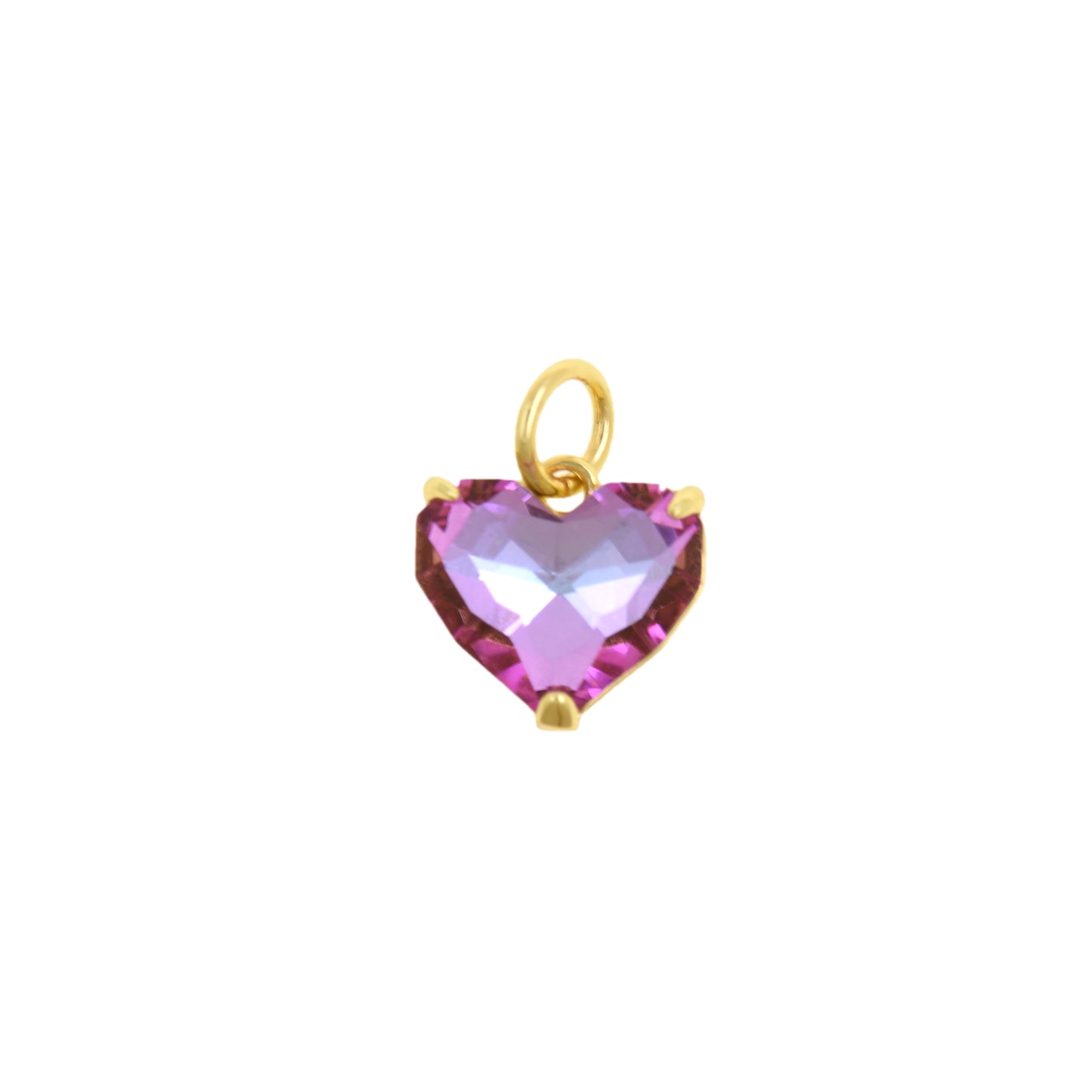 Lovely Pink Heart Pendant with Gold Trim, Simple Charm for Necklaces 10x9.4mm
