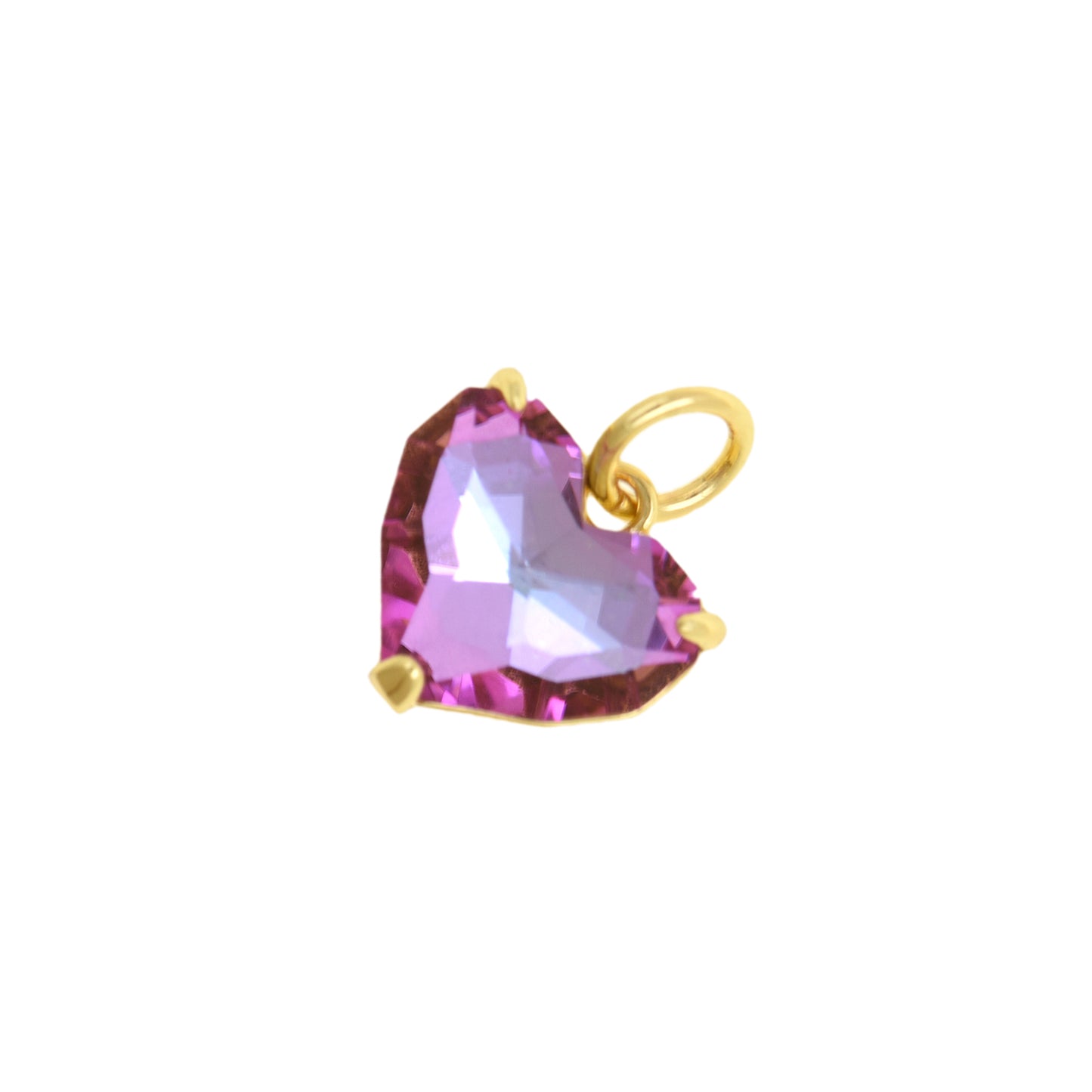 Lovely Pink Heart Pendant with Gold Trim, Simple Charm for Necklaces 10x9.4mm