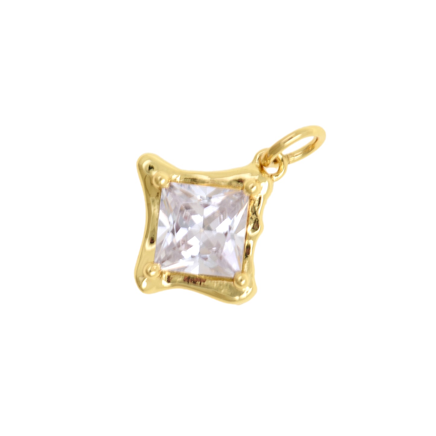 Minimal Square Crystal Charm 13.6x12.2mm