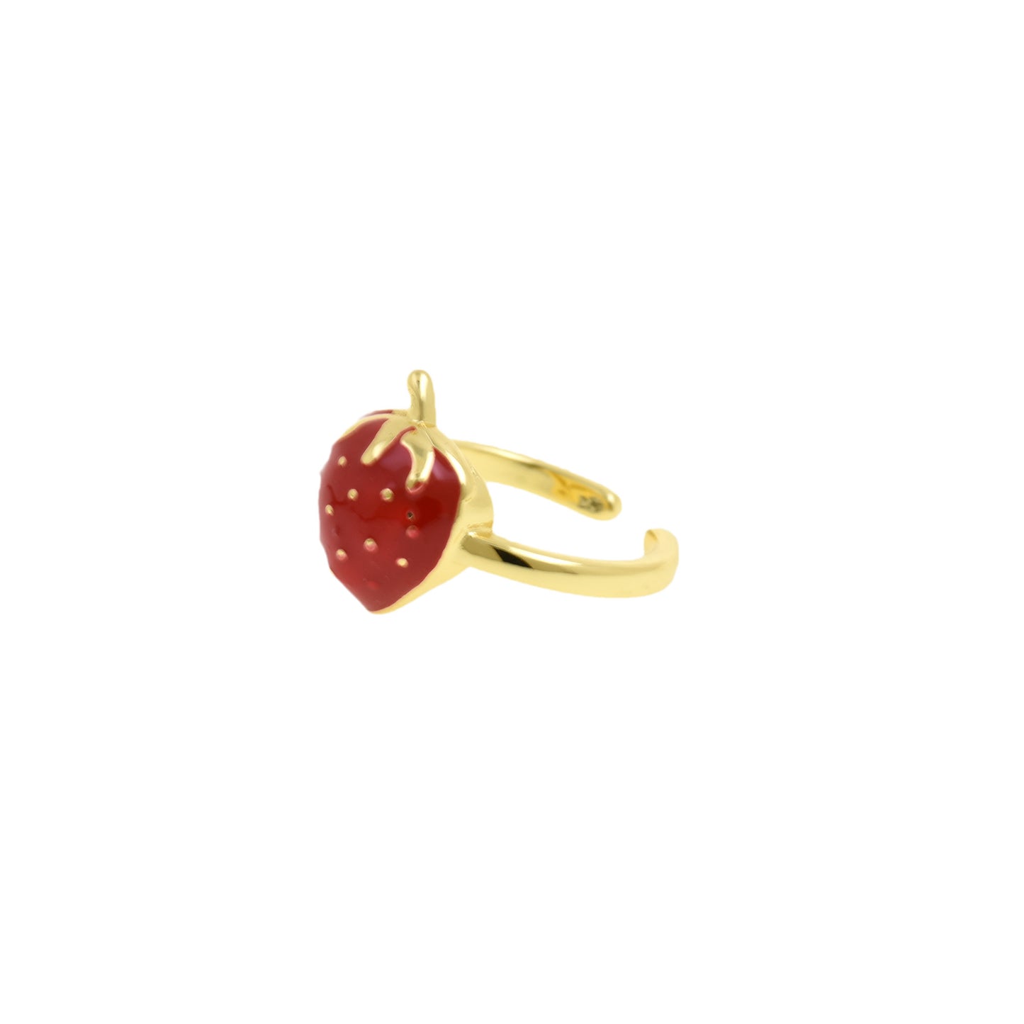 Whimsical Gold Strawberry Ring 20x22.9mm