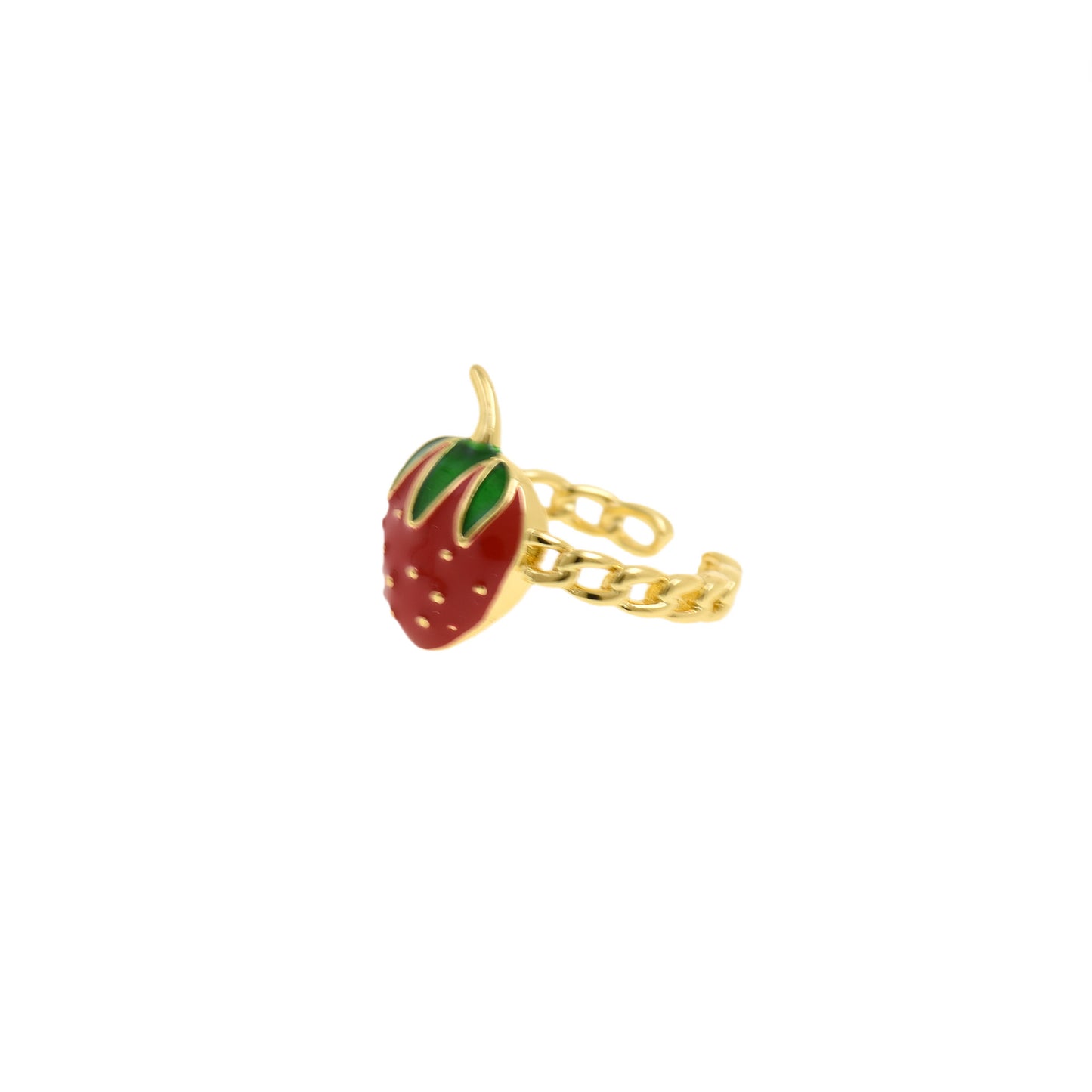 Delightful Gold Strawberry Ring 18.5x20mm