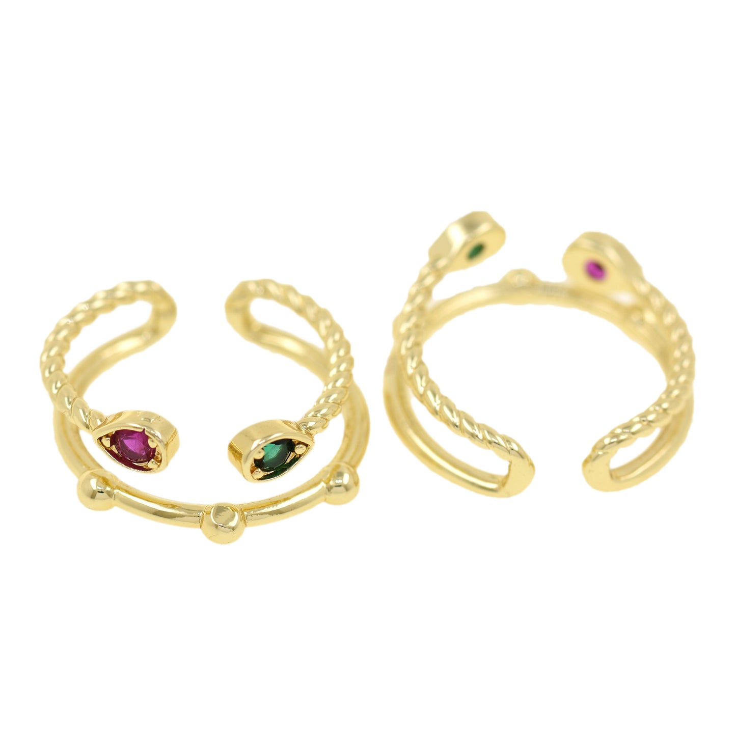 Delicate CZ Microset Zircon Hollow Ring 22x9.5mm