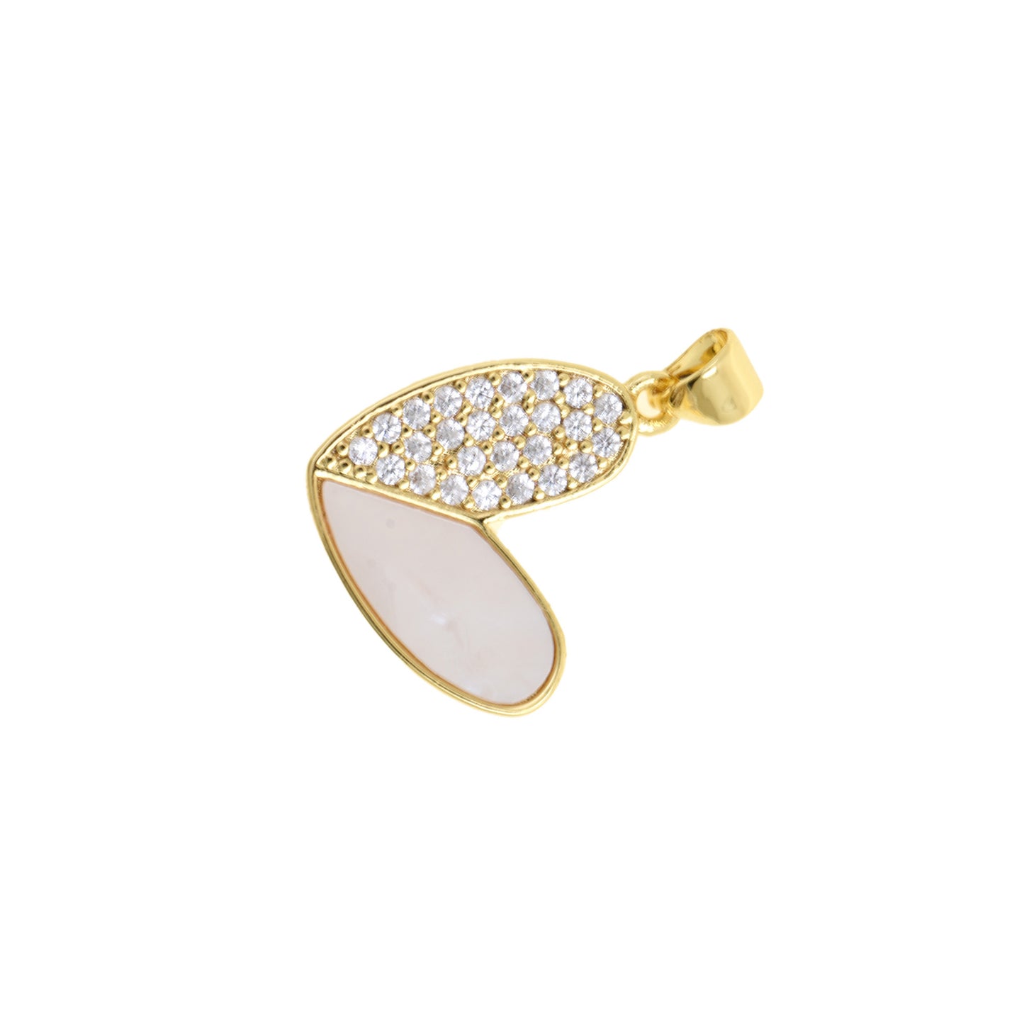 Delicate Gold Asymmetrical Heart Pendant 19.5x17.5mm