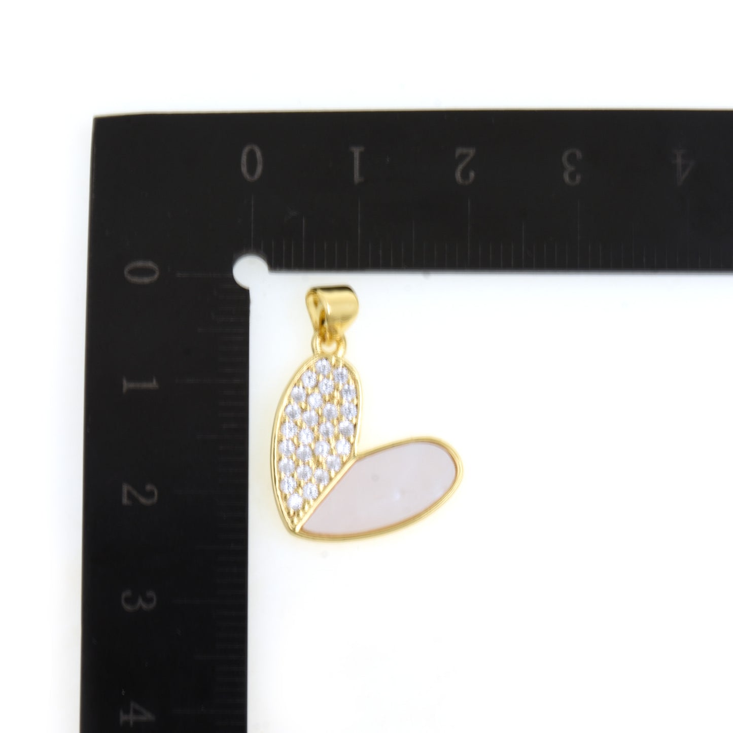 Delicate Gold Asymmetrical Heart Pendant 19.5x17.5mm