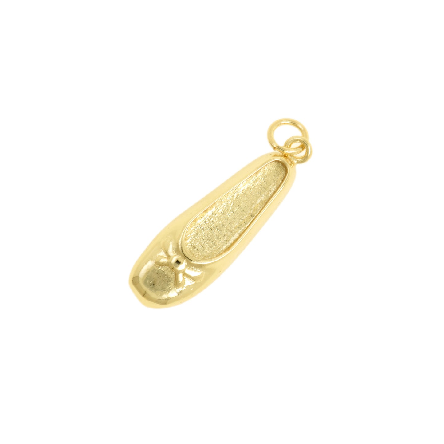 Graceful Gold Ballet Shoe Pendant 27.5x8.5mm