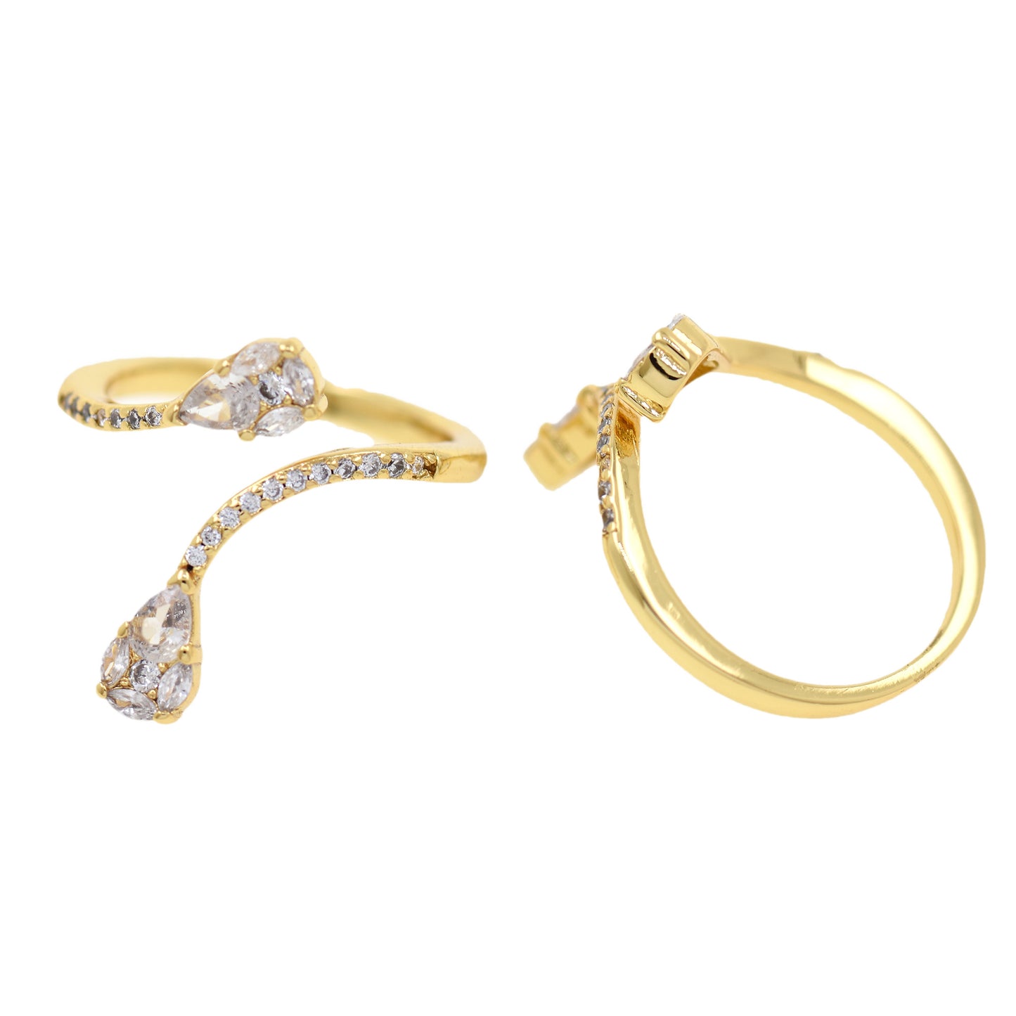 Minimalist Fashion Accessories, Teardrop Shaped Zircon Rings 23x24.5mm