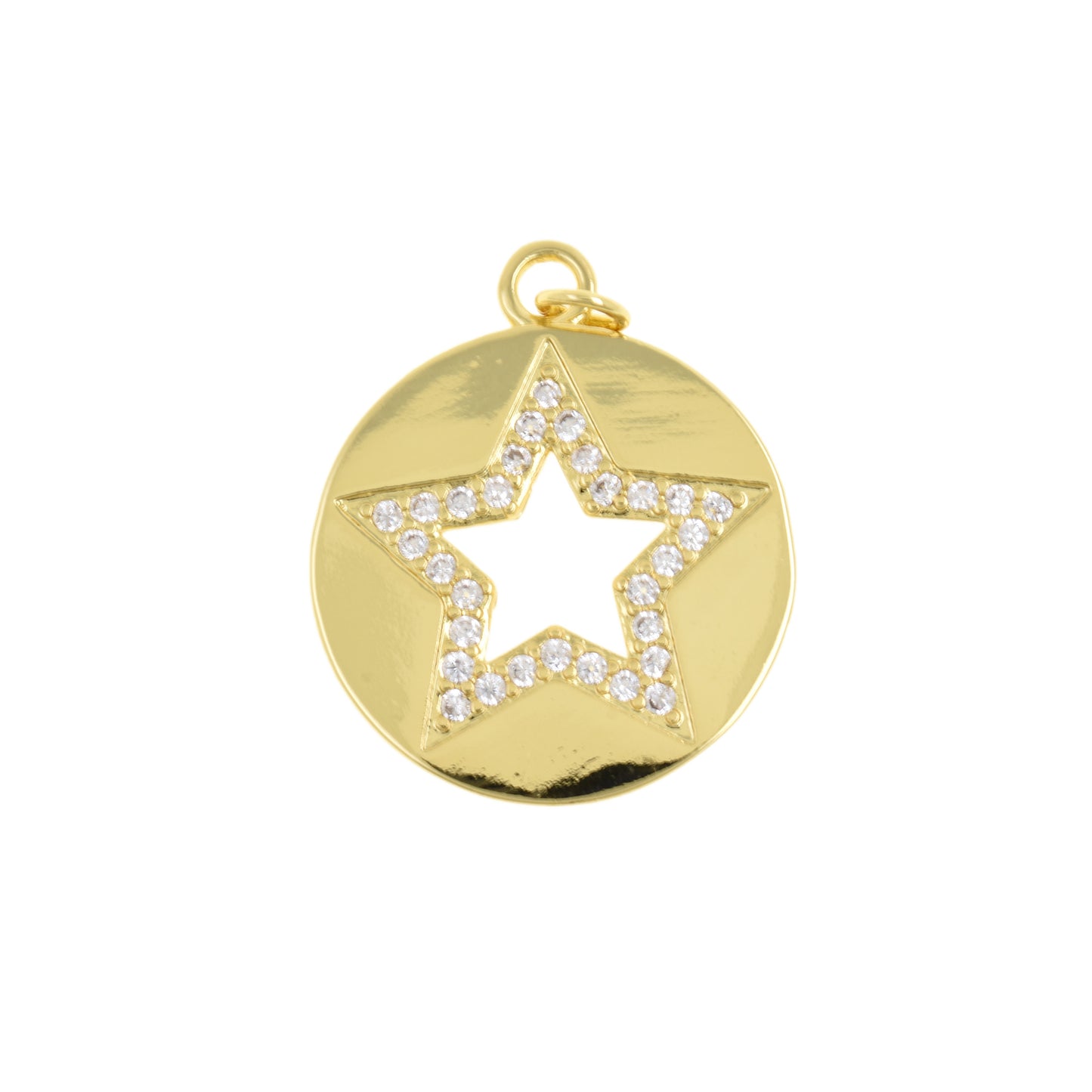 Contemporary Gold Plated Round Medallion 24.5mm