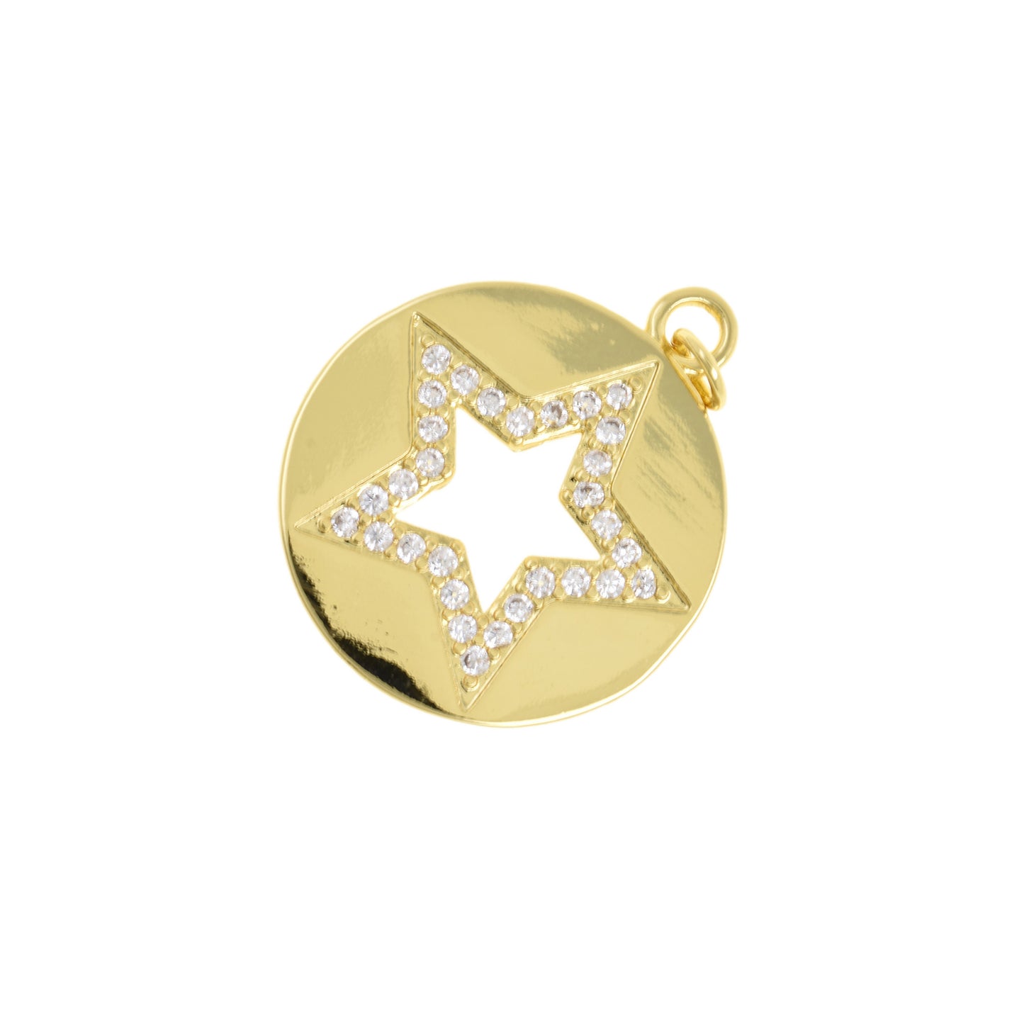 Contemporary Gold Plated Round Medallion 24.5mm
