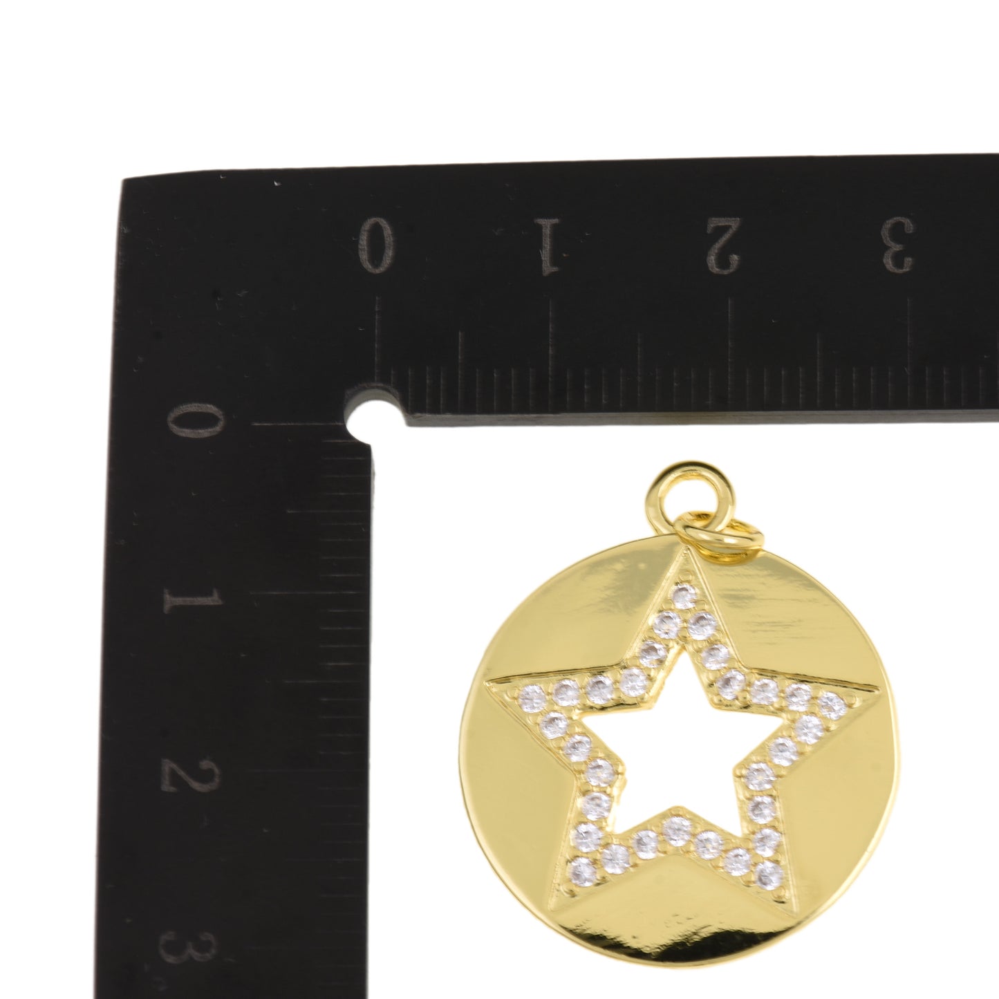 Contemporary Gold Plated Round Medallion 24.5mm