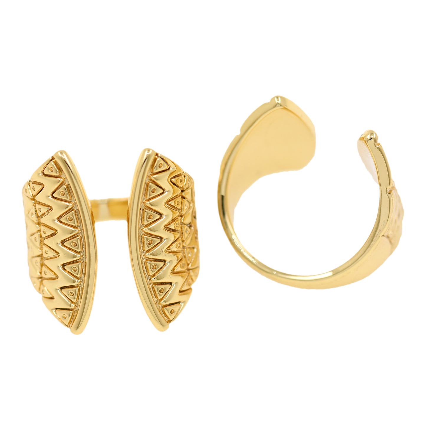 18K Gold Filled Double Layer Tail Ring, Marine Life Ring 21.5x21.5mm