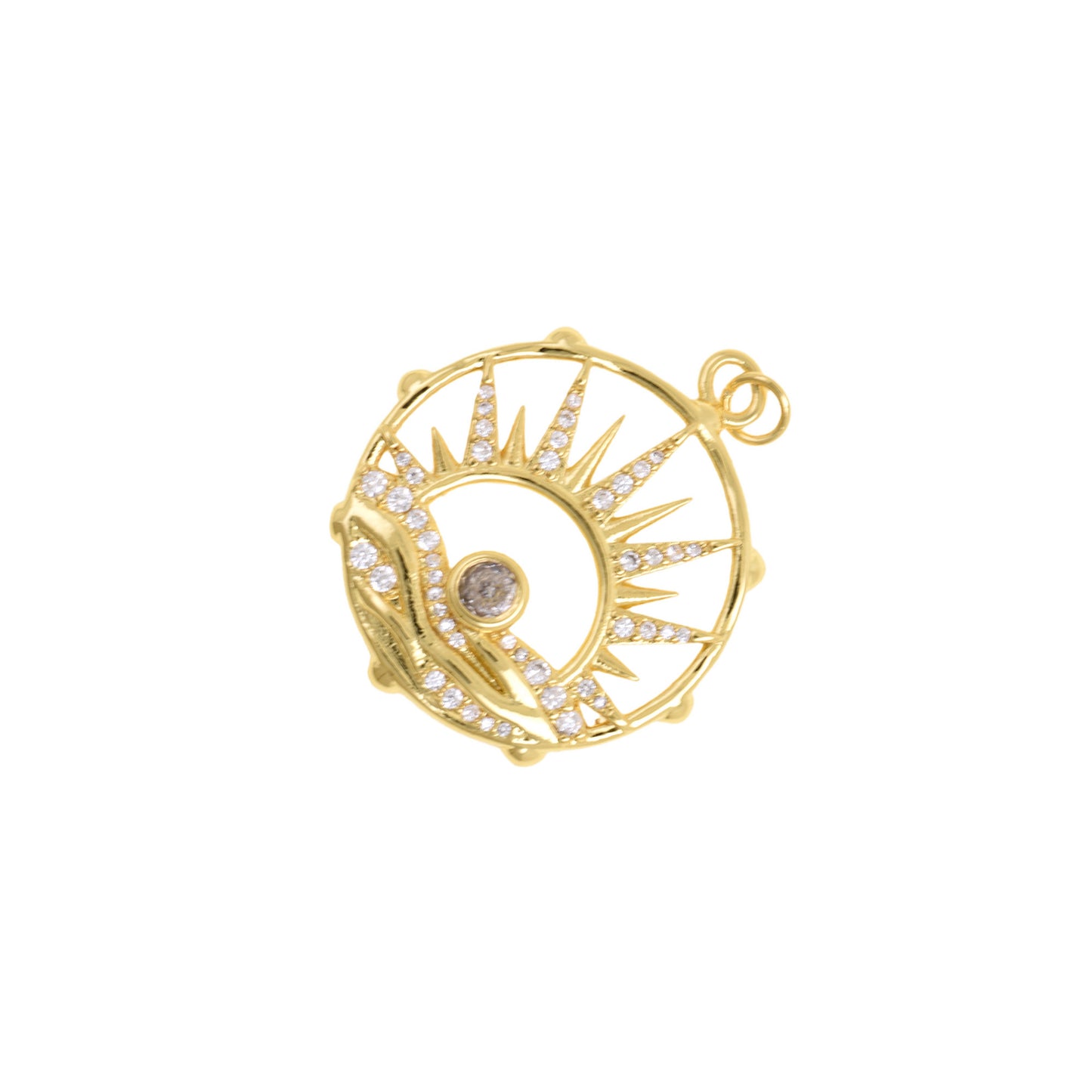 Radiant Sunrise Pendant With Gold Openwork Design 20mm
