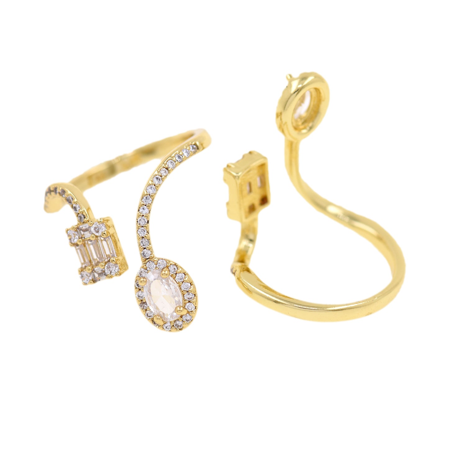 Teardrop Shaped Zircon Rings, Minimalist Fashion Accessories 22.5x10.5mm