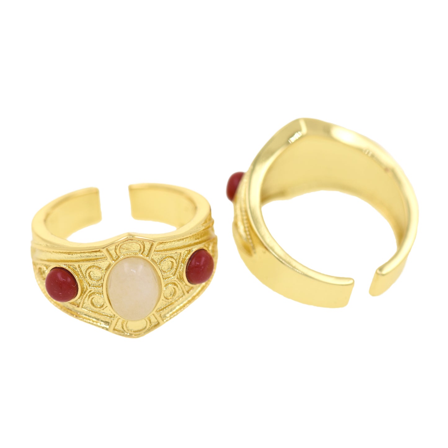 18K Plated Gold Rings,Opal Rings 23.5x13.5mm