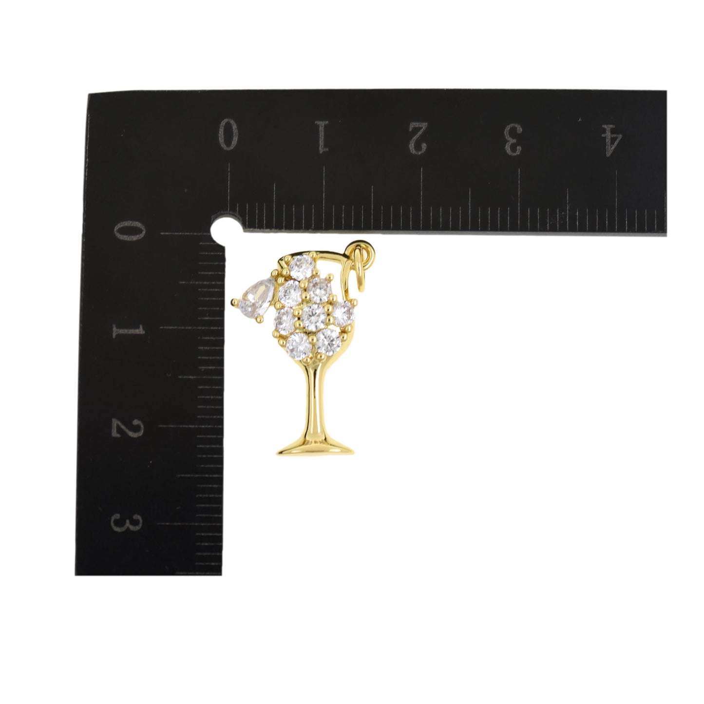 Luminous Gold-Plated Wine Cup Pendant 15.1x22.2mm