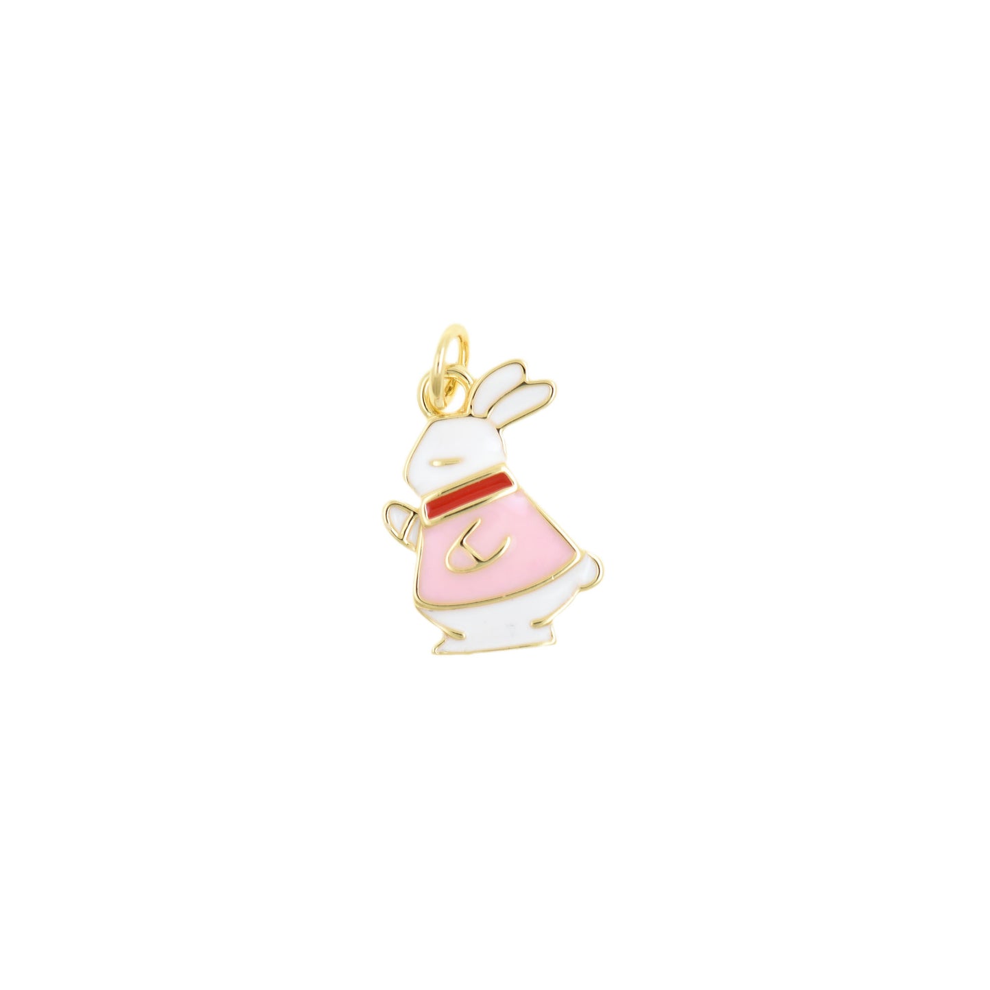 Playful Gold Bunny Pendant 11.5x16.5mm