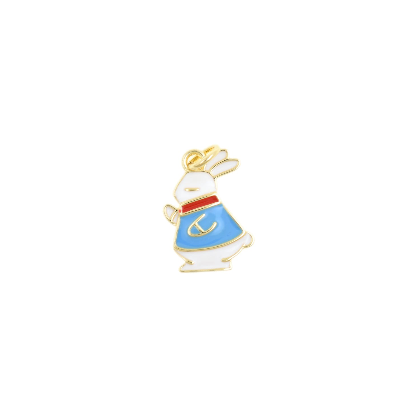 Playful Gold Bunny Pendant 11.5x16.5mm