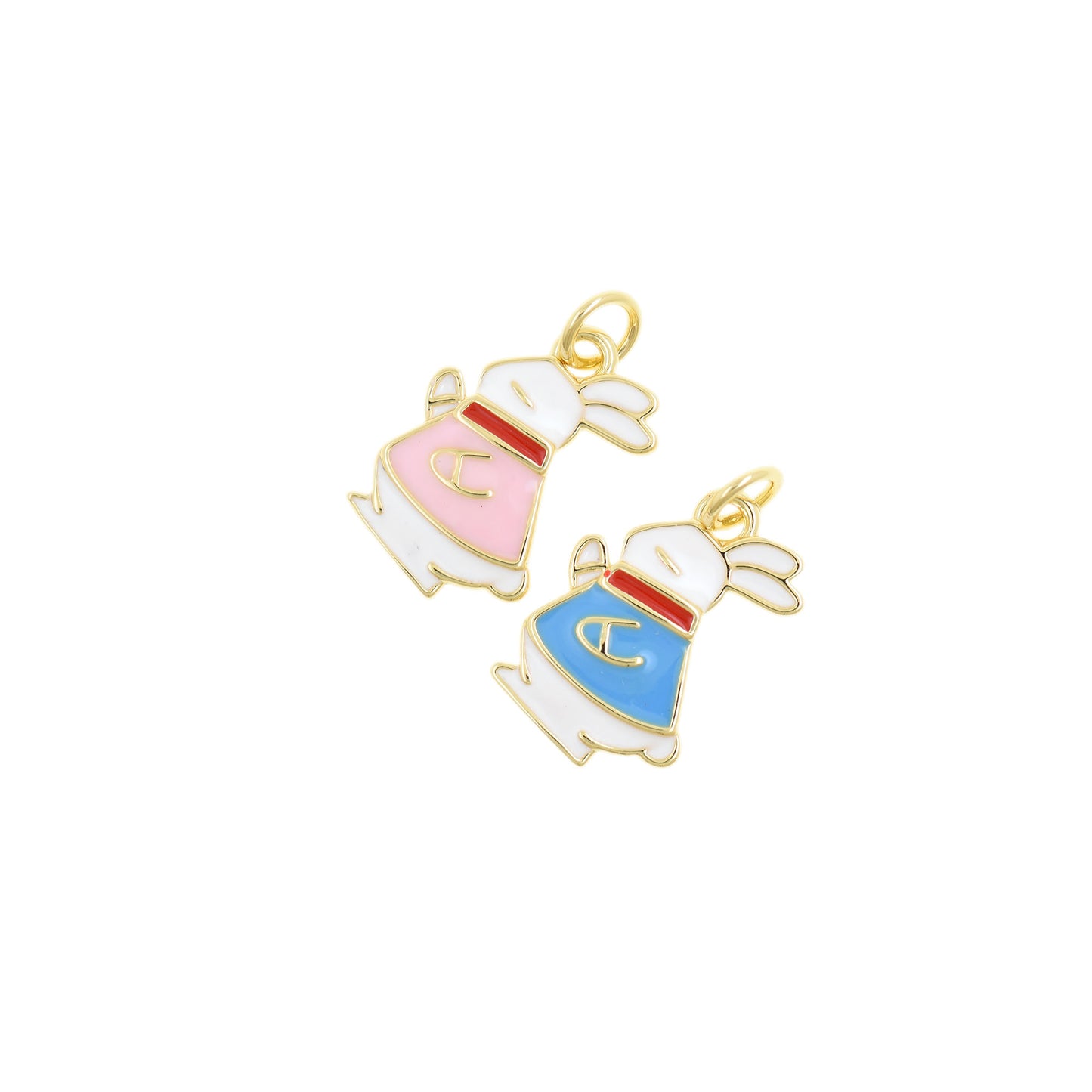 Playful Gold Bunny Pendant 11.5x16.5mm