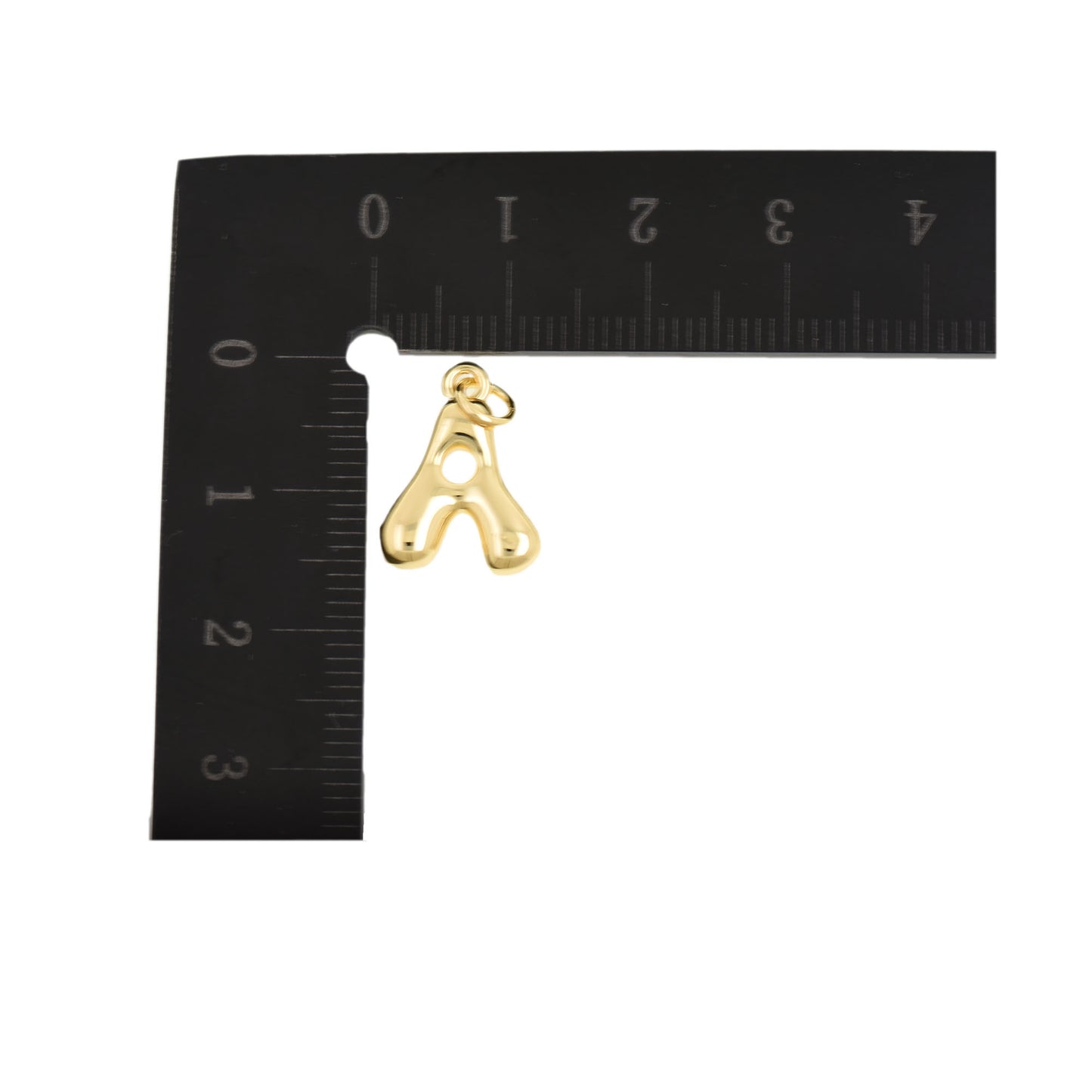 Sleek Gold Letters Pendant 12.1x15.6mm
