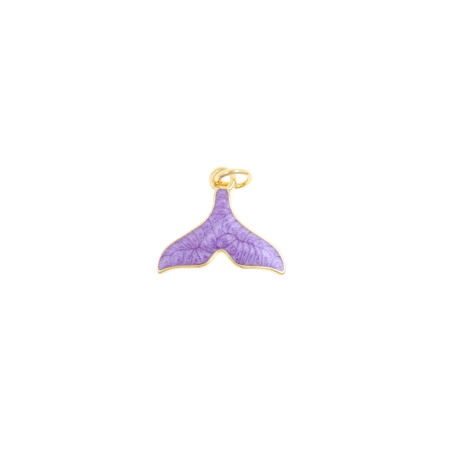 Luminous Gold-Plated Whale Tail Pendant 14x16.6mm