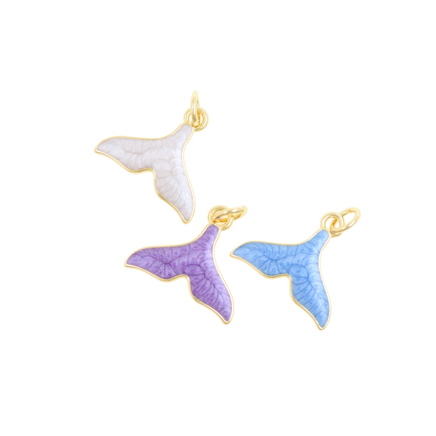 Luminous Gold-Plated Whale Tail Pendant 14x16.6mm