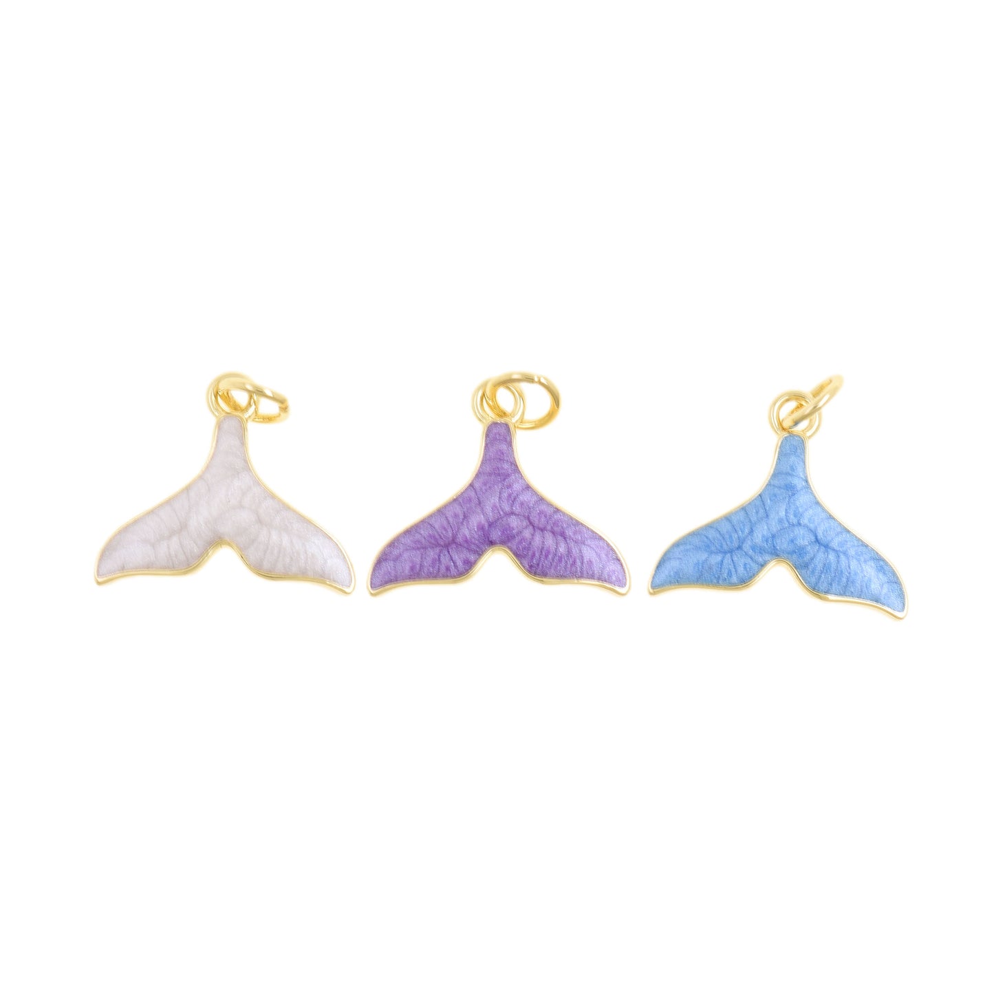 Luminous Gold-Plated Whale Tail Pendant 14x16.6mm