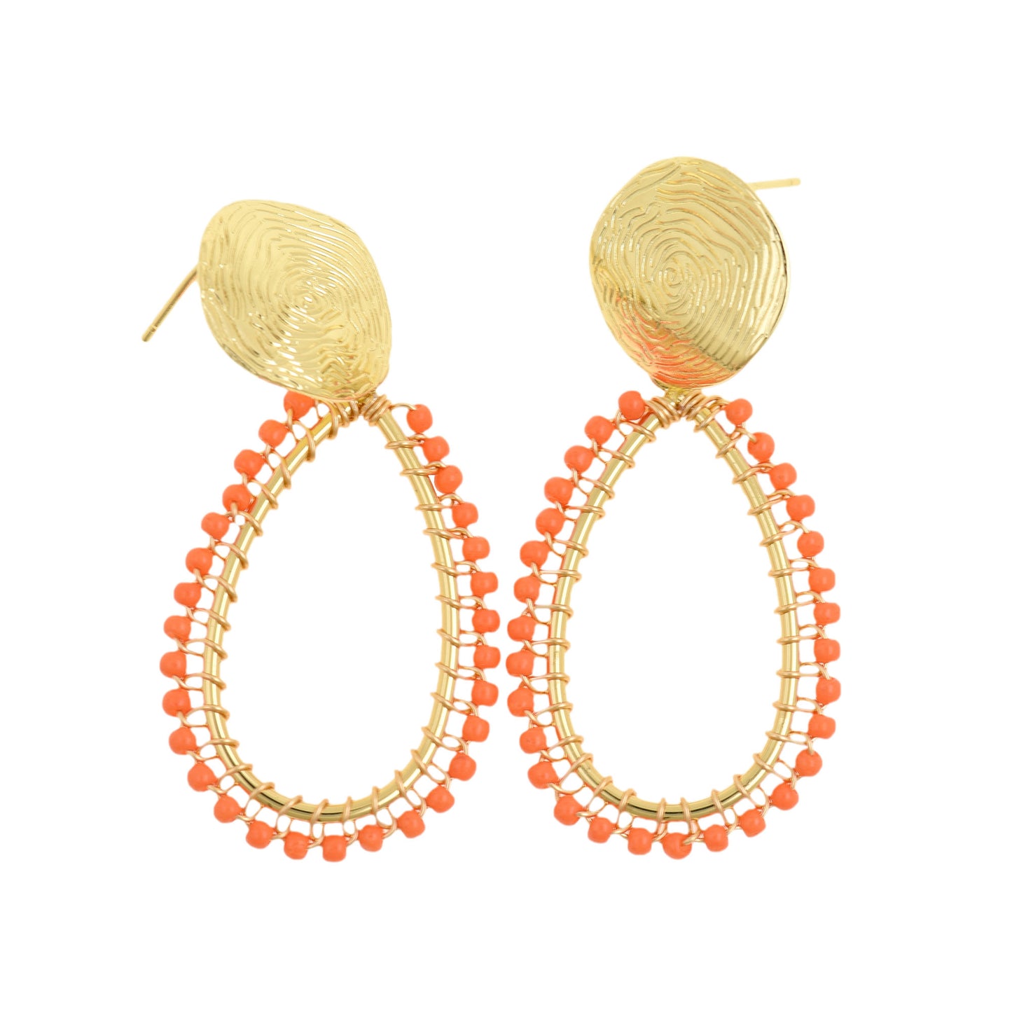 Sophisticated Gold Viper Stud Earrings 24.6x52.8mm
