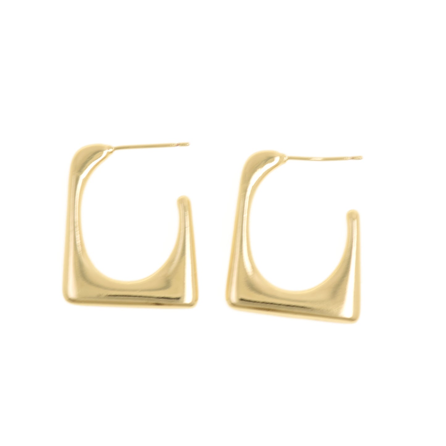 Sleek Gold Openwork Earrings 25.3x20.7mm