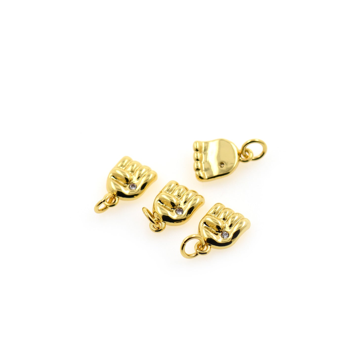 18K Gold Filled Power Fist Charm,Solidarity Fist Pendant 6x9mm