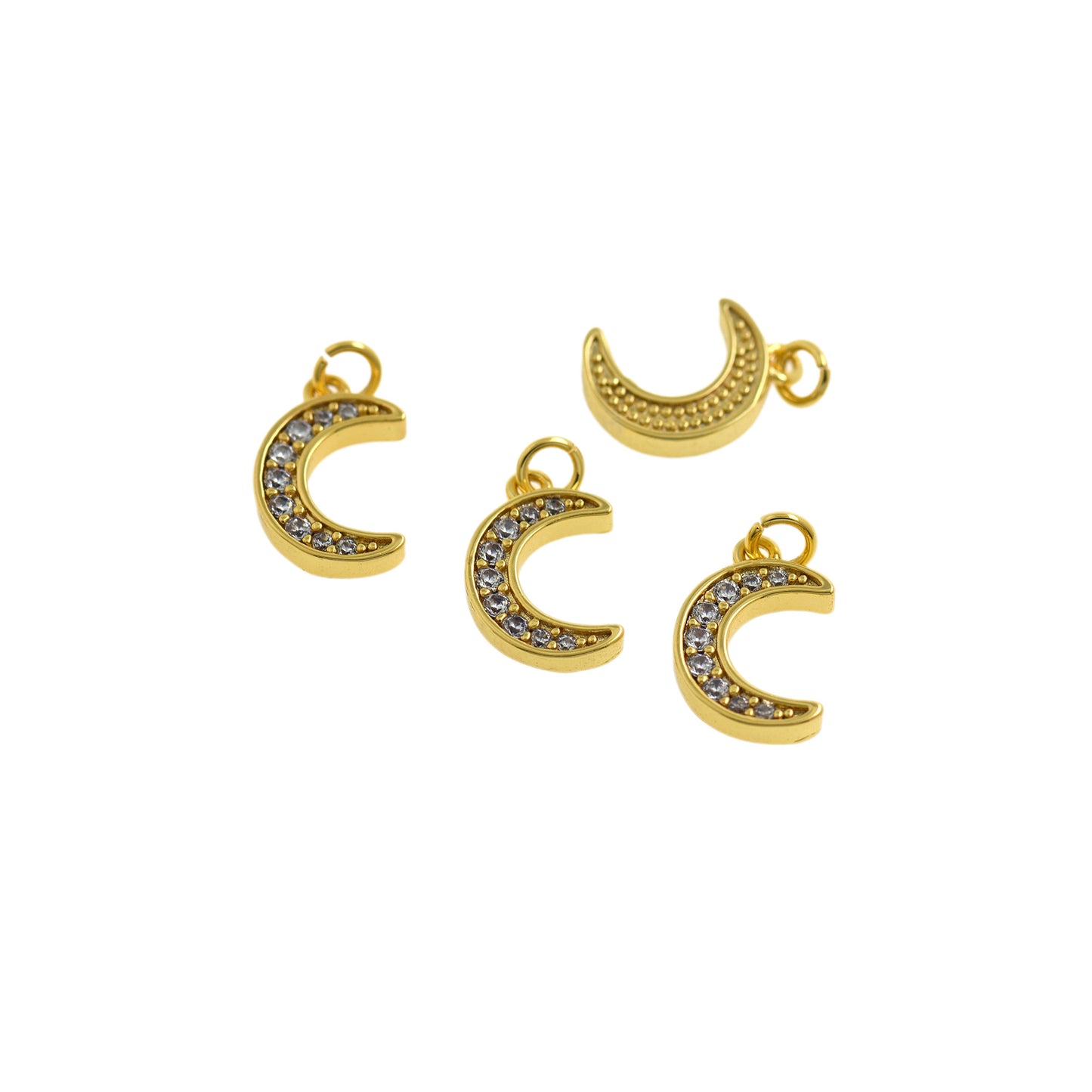 White Crescent Moon Charm,Moon Pendant 15x21mm