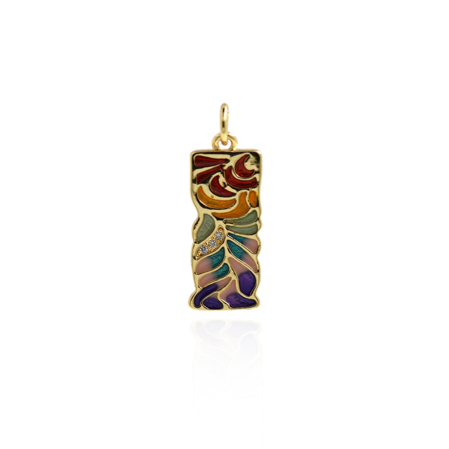 18K Gold Filled Rectangular Pendant 22.5x9mm