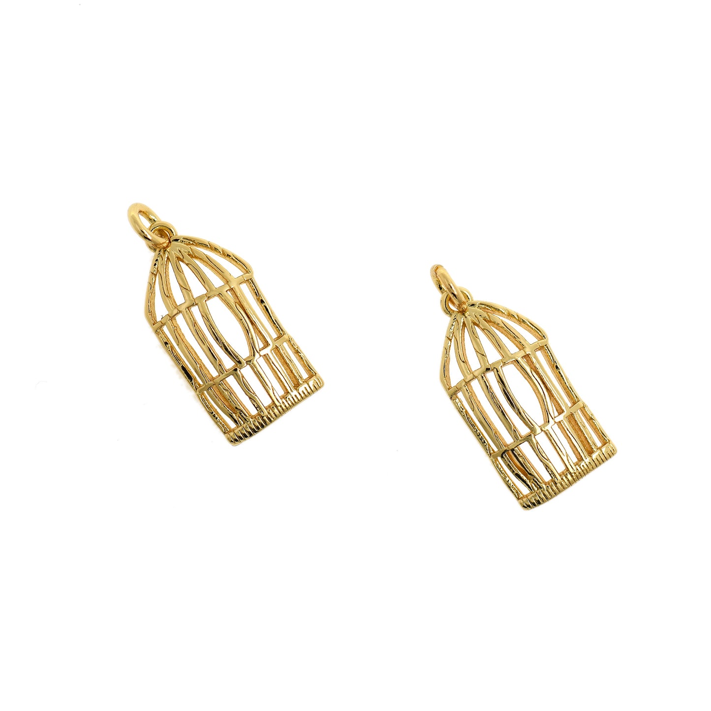 18k Gold Filed Birdcage Pendant 22x11mm