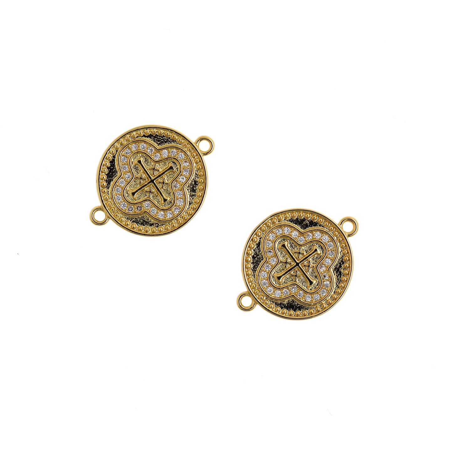 Cross Connector, Cubic Zirconia Cross, Cross Connector 17mm