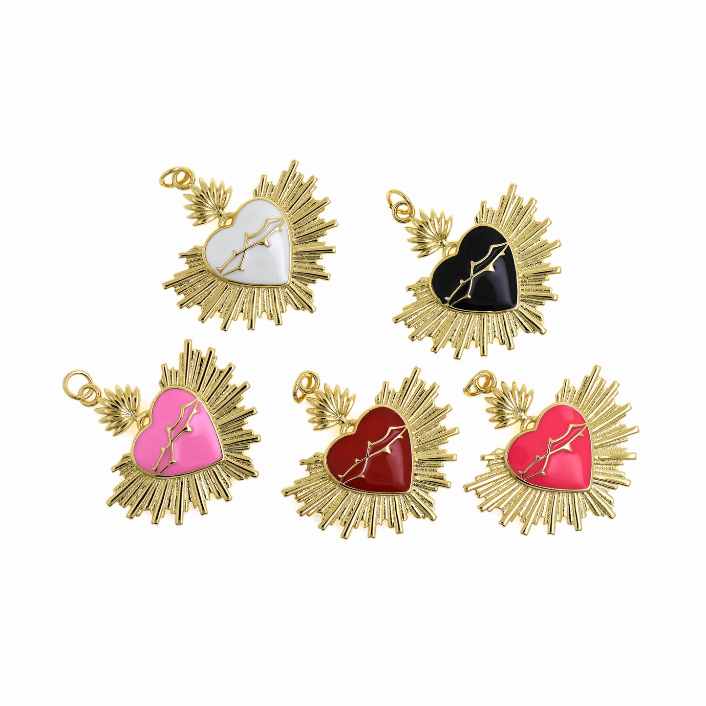 Sunlight overlays-Sun Ray Heart Pendant 31.5x30mm