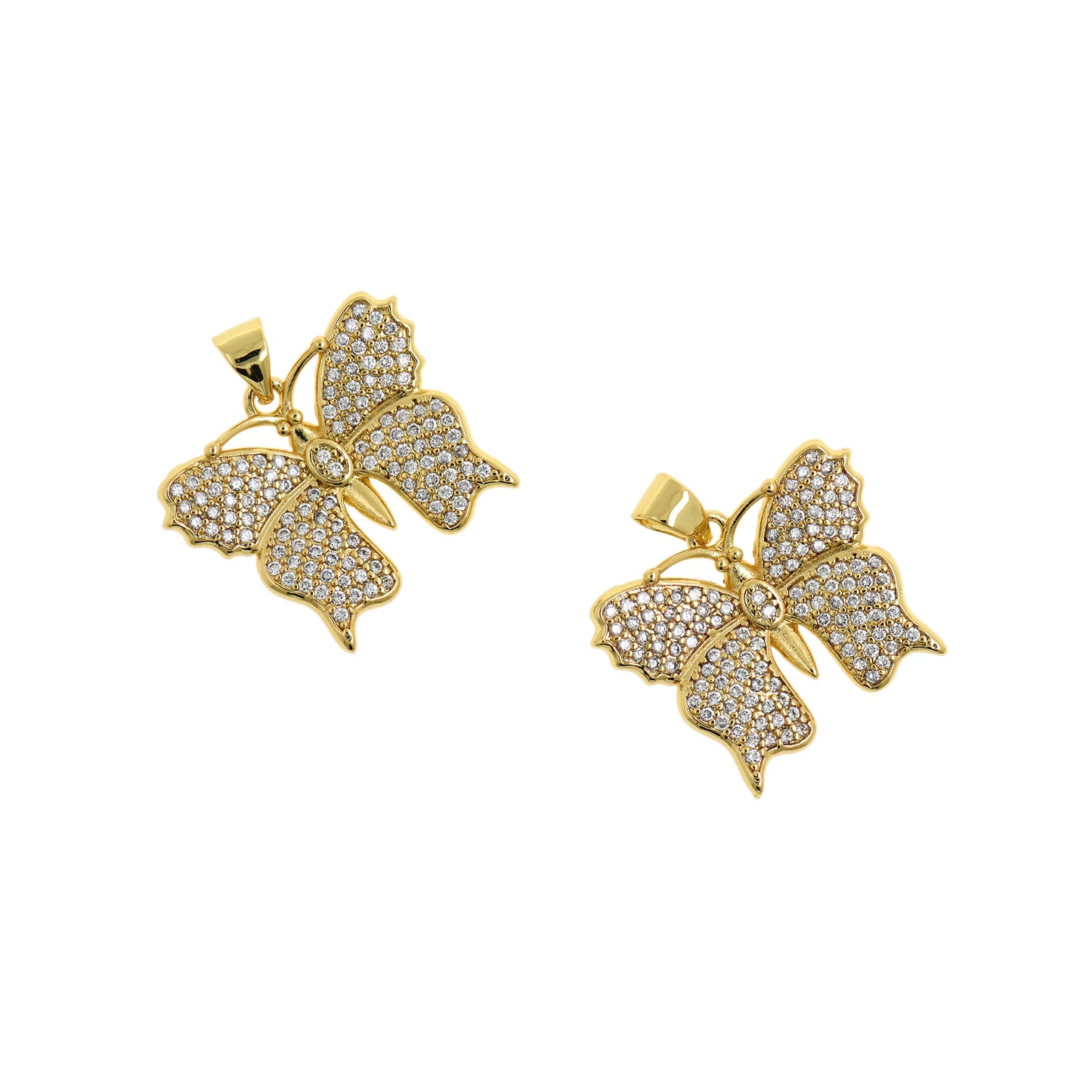 Gold Butterfly Necklace, 18k Gold Plated Butterfly Necklace 23x18mm