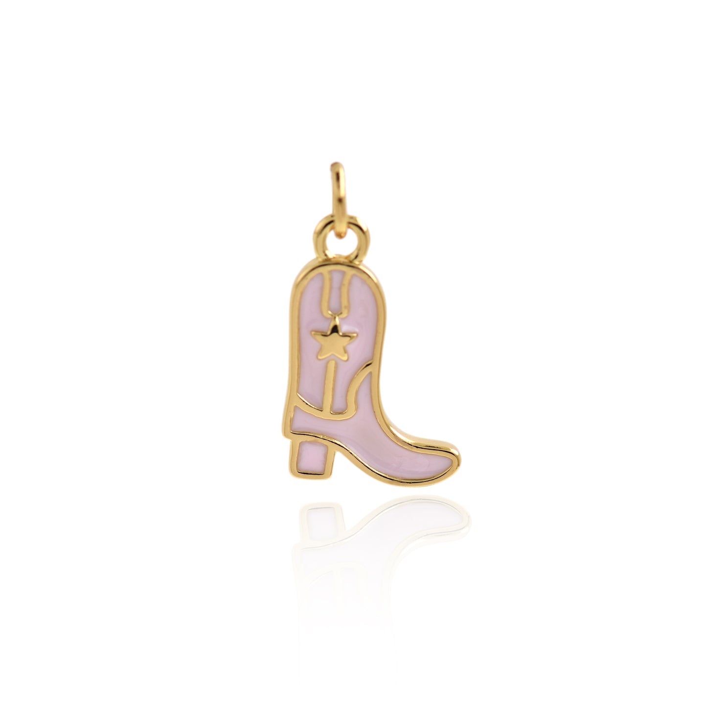 Plated Purple Boot Pendant 17x12mm