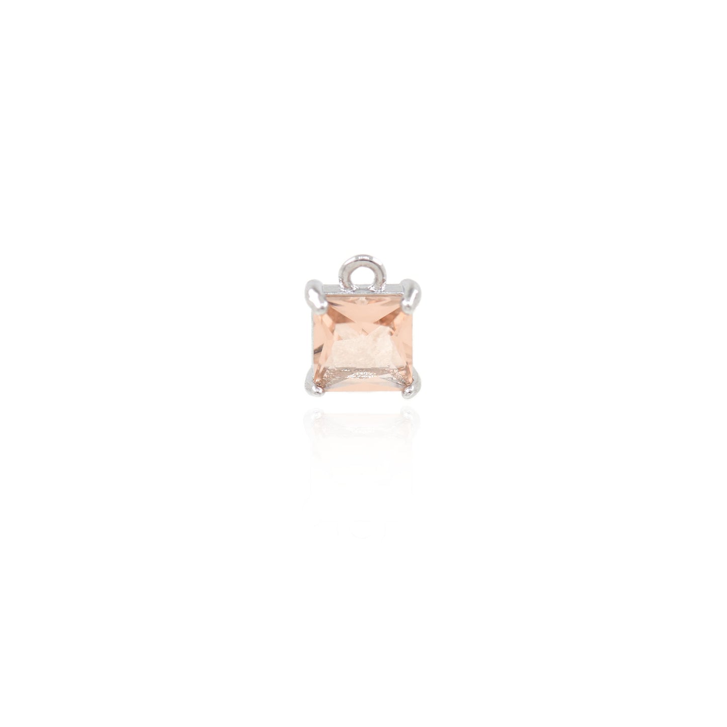18K Gold Filled Zircon Square Pendant, Square Accessory 8.5x7mm